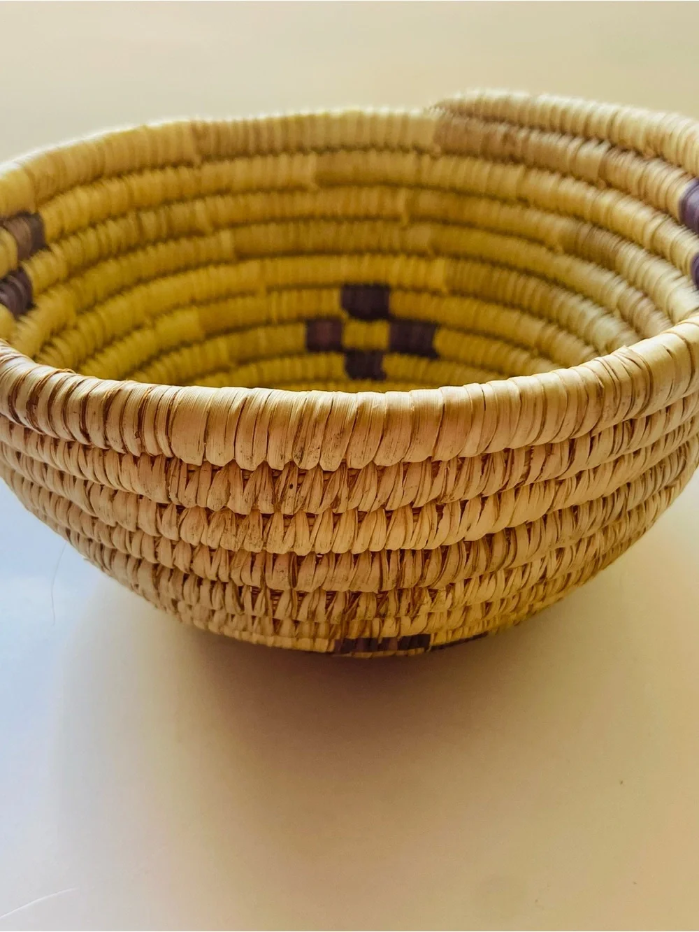 Handwoven Decorative Basket purchased in Uganda, global boho vibes